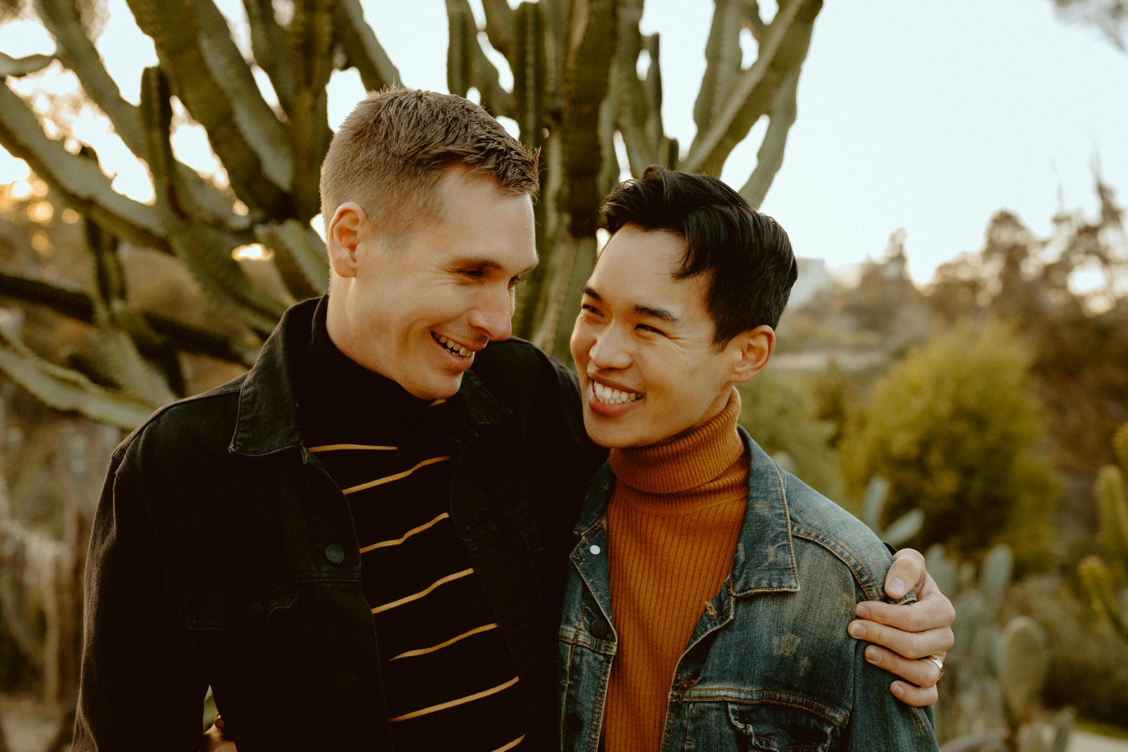 Gay Couple engagement session at San Diego Botanical Garden